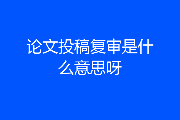 论文投稿复审是什么意思呀