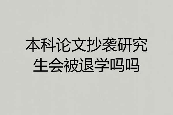 本科论文抄袭研究生会被退学吗吗