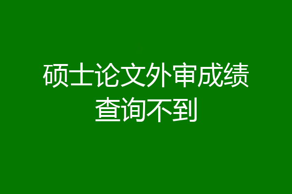 硕士论文外审成绩查询不到