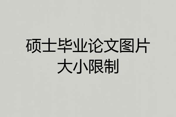 硕士毕业论文图片大小限制
