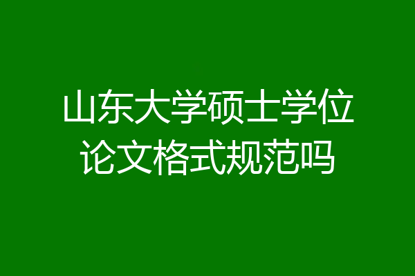 山东大学硕士学位论文格式规范吗