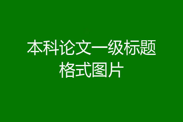 本科论文一级标题格式图片