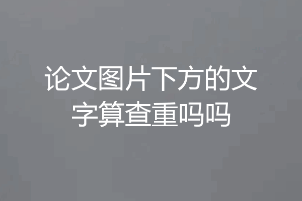 论文图片下方的文字算查重吗吗