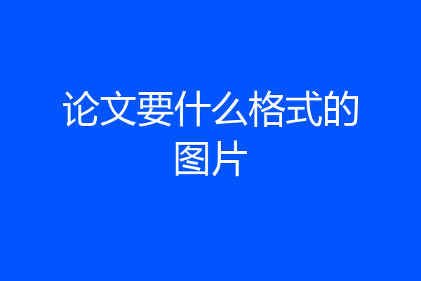 论文要什么格式的图片