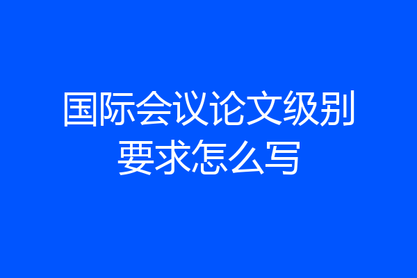 国际会议论文级别要求怎么写