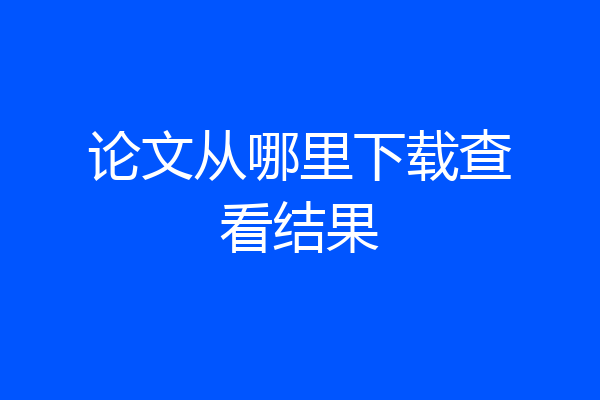论文从哪里下载查看结果