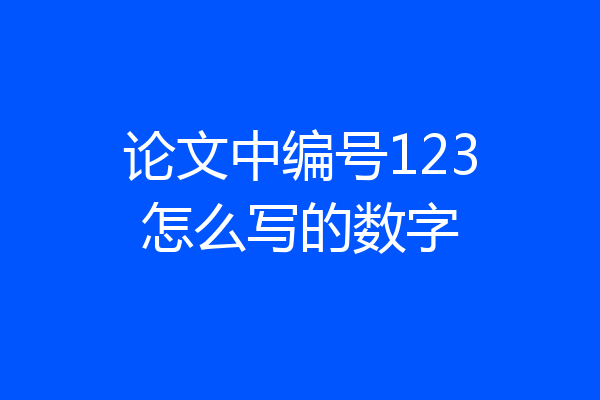 论文中编号123怎么写的数字