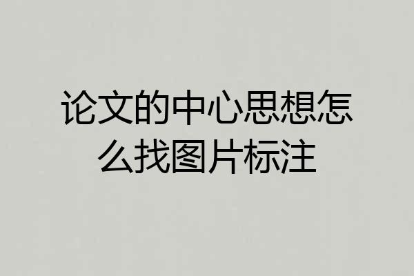 论文的中心思想怎么找图片标注