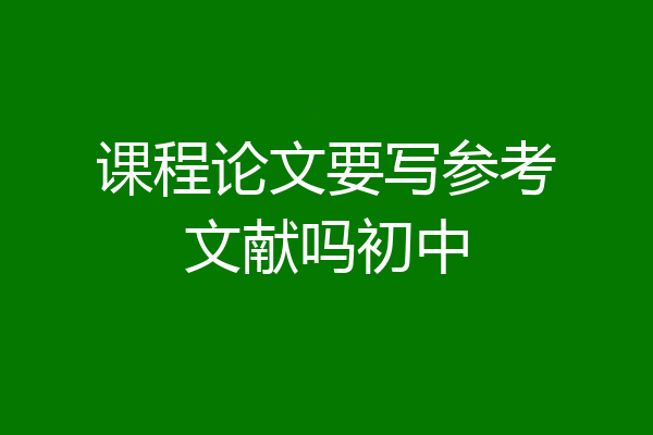 课程论文要写参考文献吗初中