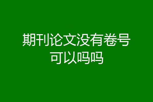 期刊论文没有卷号可以吗吗
