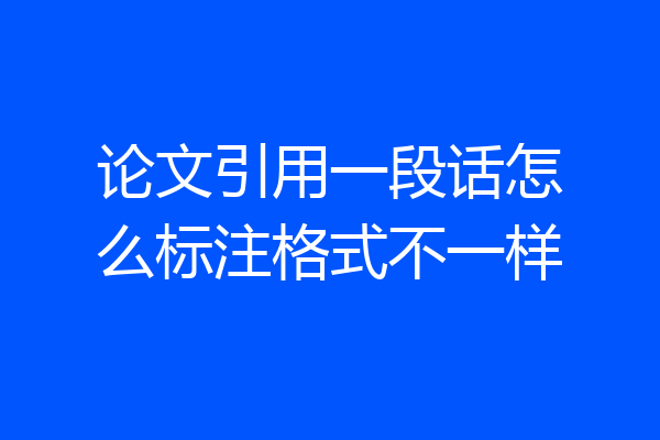 论文引用一段话怎么标注格式不一样