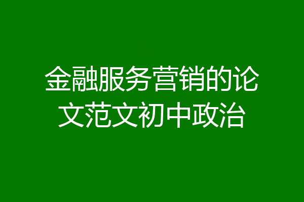 金融服务营销的论文范文初中政治