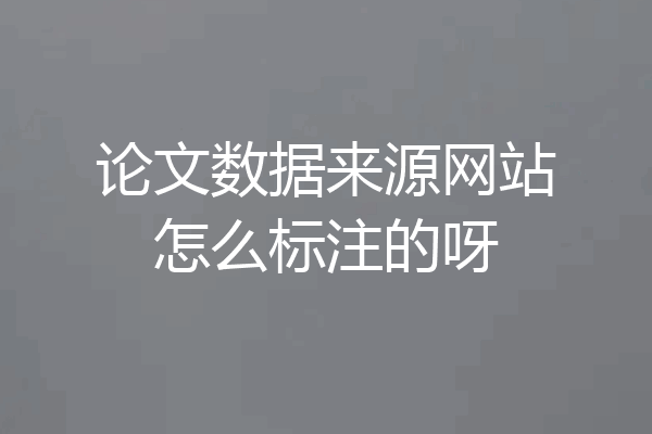 论文数据来源网站怎么标注的呀