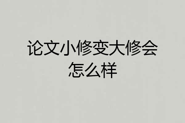 论文小修变大修会怎么样