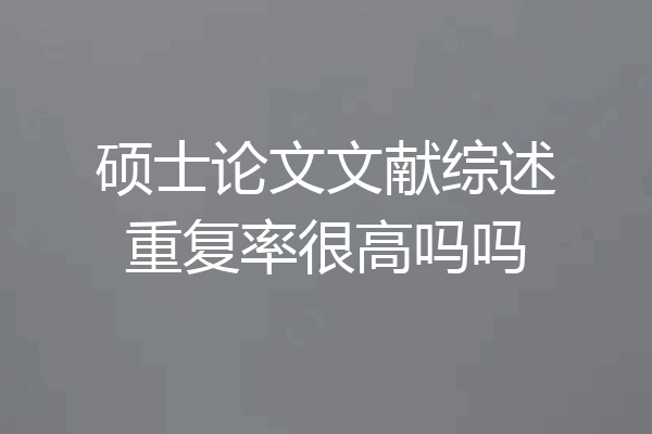 硕士论文文献综述重复率很高吗吗