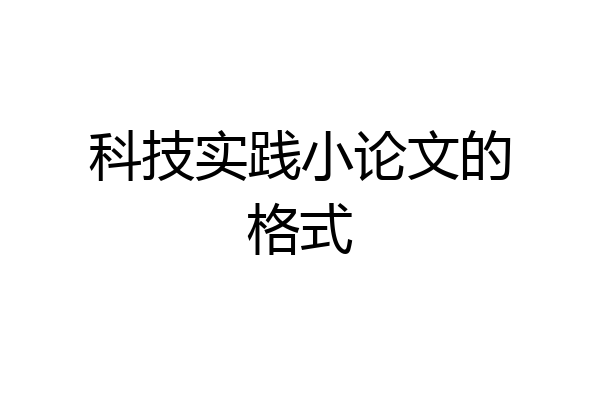 科技实践小论文的格式