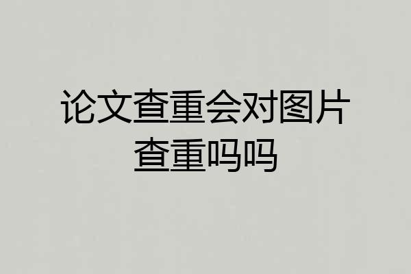 论文查重会对图片查重吗吗