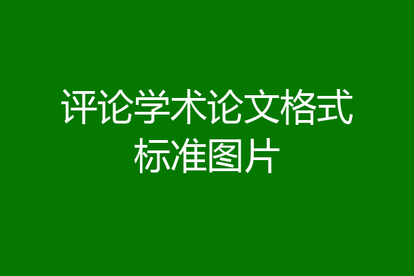 评论学术论文格式标准图片