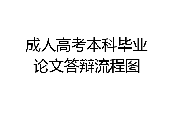 成人高考本科毕业论文答辩流程图
