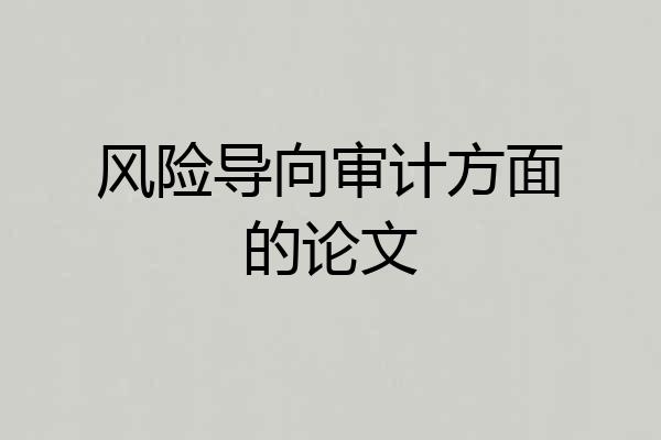 风险导向审计方面的论文
