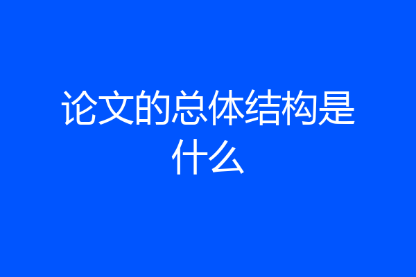 论文的总体结构是什么