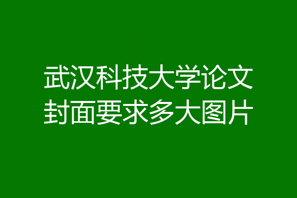 武汉科技大学论文封面要求多大图片