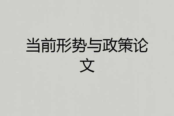 当前形势与政策论文