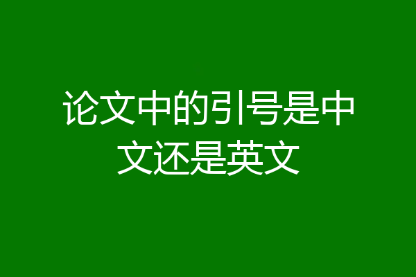 论文中的引号是中文还是英文