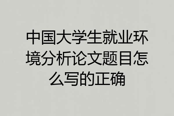 中国大学生就业环境分析论文题目怎么写的正确