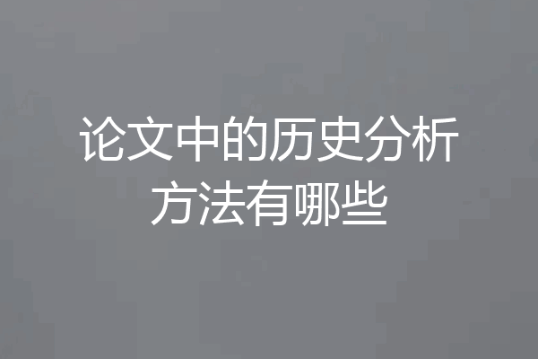 论文中的历史分析方法有哪些