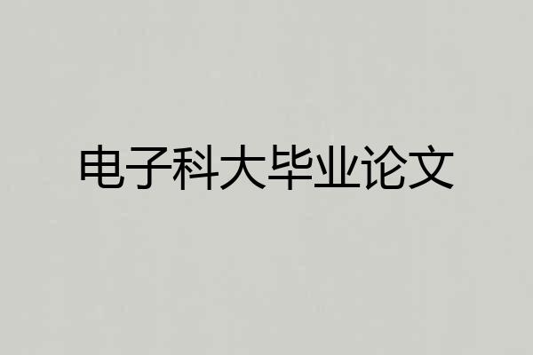 电子科大毕业论文