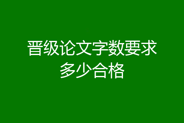 晋级论文字数要求多少合格
