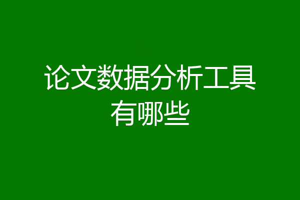 论文数据分析工具有哪些