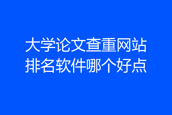 大学论文查重网站排名软件哪个好点