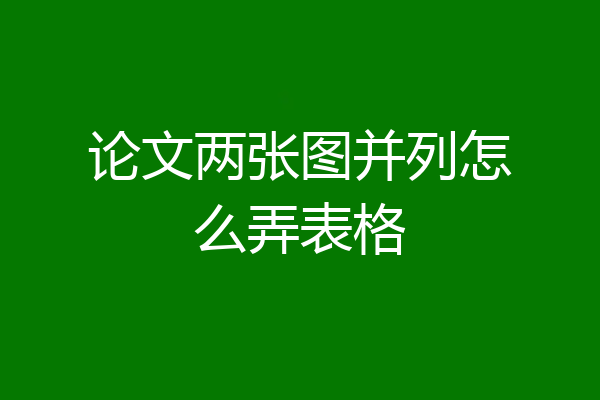 论文两张图并列怎么弄表格