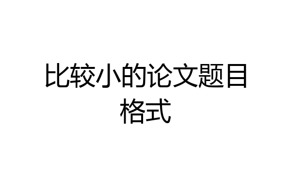 比较小的论文题目格式