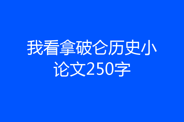 我看拿破仑历史小论文250字