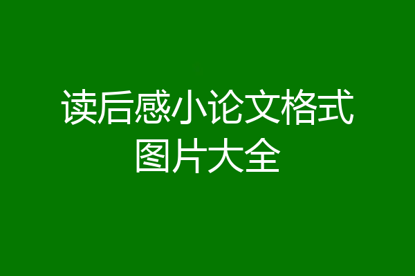 读后感小论文格式图片大全