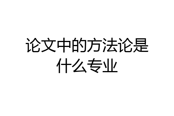 论文中的方法论是什么专业