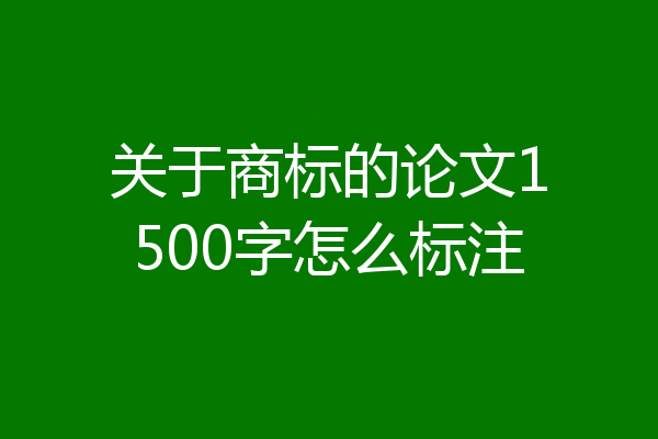 关于商标的论文1500字怎么标注