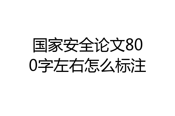 国家安全论文800字左右怎么标注