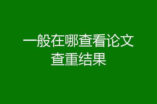 一般在哪查看论文查重结果