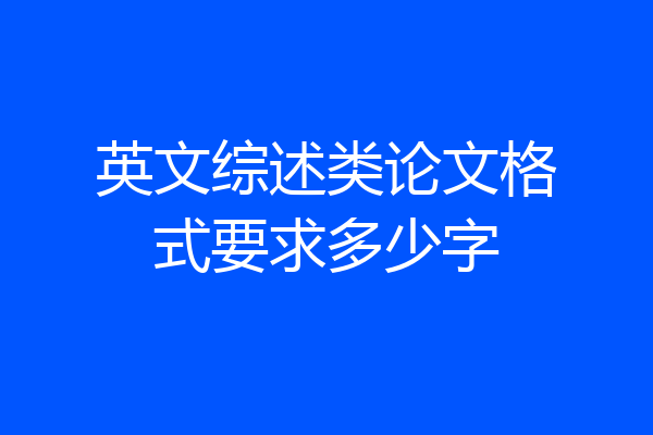 英文综述类论文格式要求多少字
