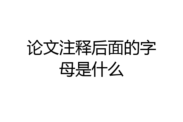 论文注释后面的字母是什么