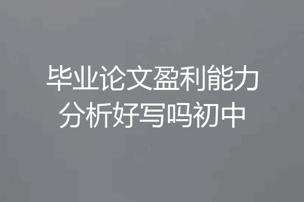 毕业论文盈利能力分析好写吗初中
