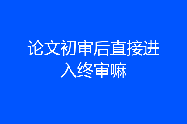 论文初审后直接进入终审嘛