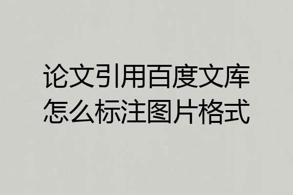 论文引用百度文库怎么标注图片格式