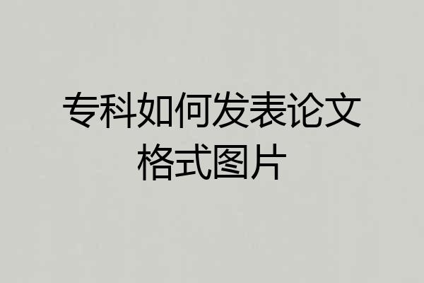 专科如何发表论文格式图片