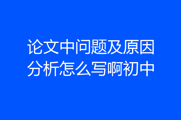 论文中问题及原因分析怎么写啊初中