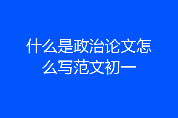 什么是政治论文怎么写范文初一
